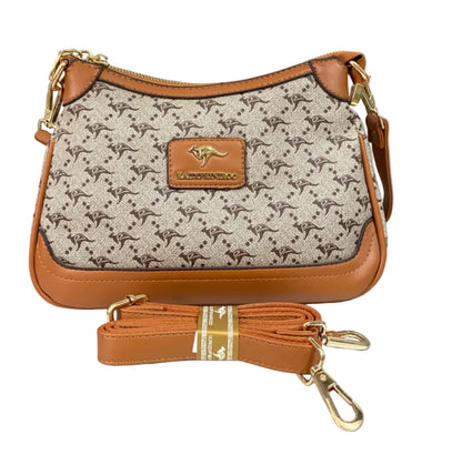 Premium Brown Caramel Horse Logo Handbag – Women’s Luxury Shoulder & Crossbody Bag
