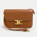 Premium Caramel Brown Leather Crossbody Bag