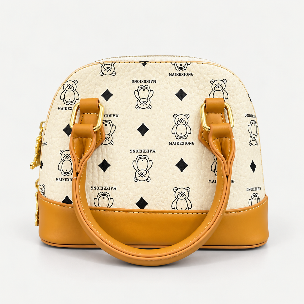 Elegant Teddy Print Handbag