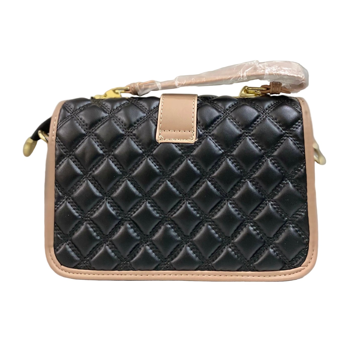 Luxury Quilted Black & Beige Crossbody Shoulder Bag for Women | Premium Fashion Handbag