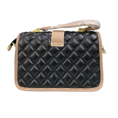 Luxury Quilted Black & Beige Crossbody Shoulder Bag for Women | Premium Fashion Handbag
