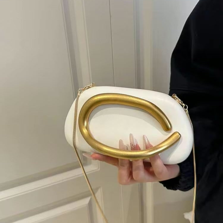 Elegant Gold Handle Mini with Shoulder Bag