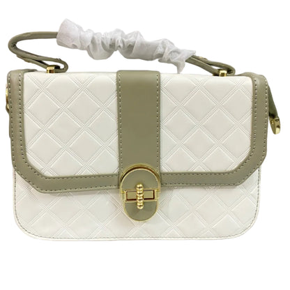 Elegant Green & White Women’s Handbag | Premium PU Leather Crossbody & Shoulder Bag