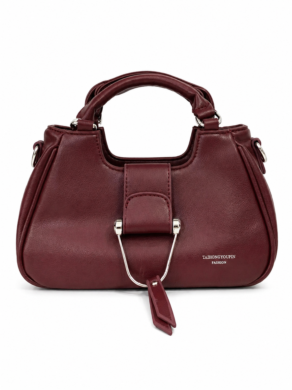 A red Mini Leather Handbag – Burgundy | Top Handle Crossbody Bag