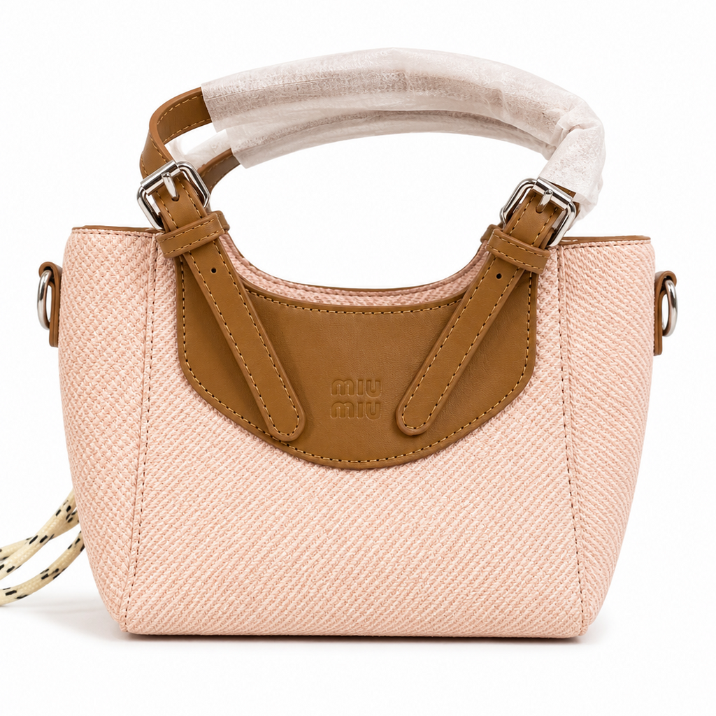 Elegant Pink Textured Tote crossbody Bag With Charm