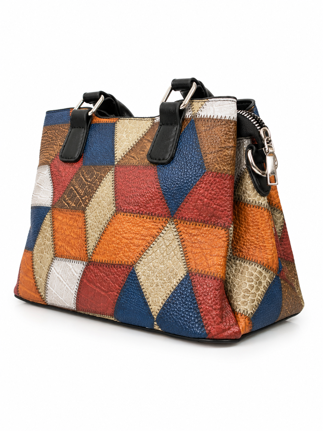 Multicolor Patchwork Charm Tote Bag