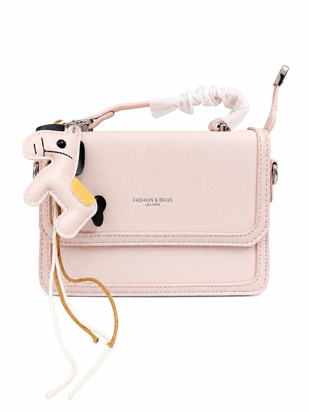 Elegant Blush Pink Structured Fashion Handbag