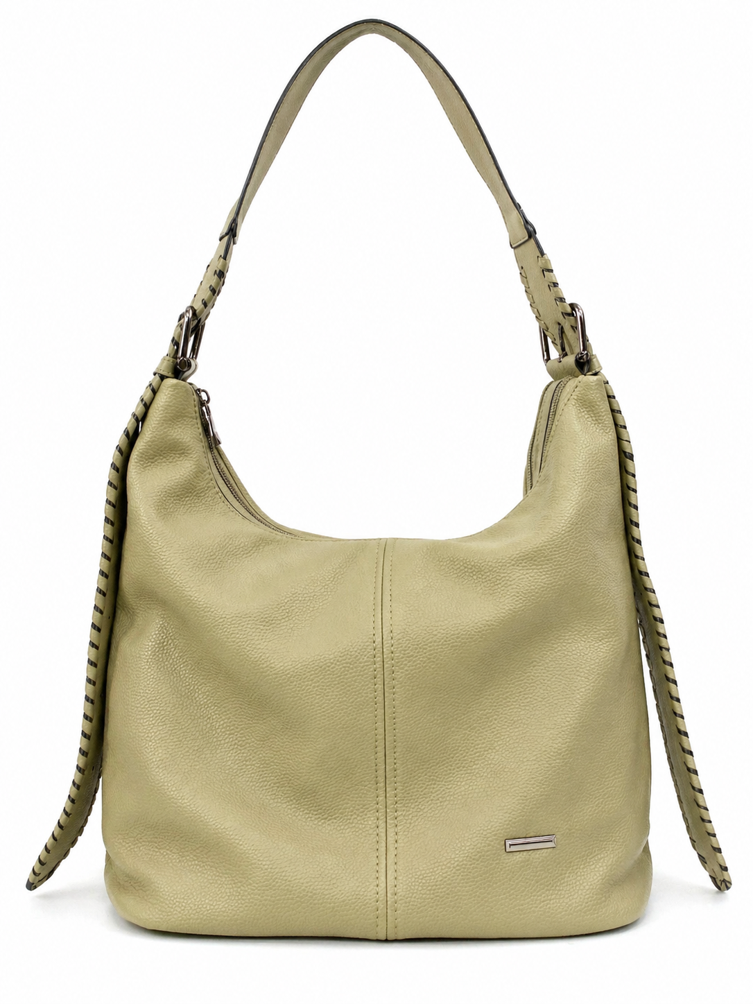 Elegant Olive Green Slouchy Hobo Shoulder Bag with Adjustable Strap