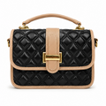 Quilted Black & Beige Luxe Handbag