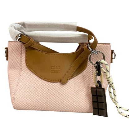 Elegant Pink & Brown Contrast Crossbody Handbag for Women | Premium PU Leather Shoulder Bag