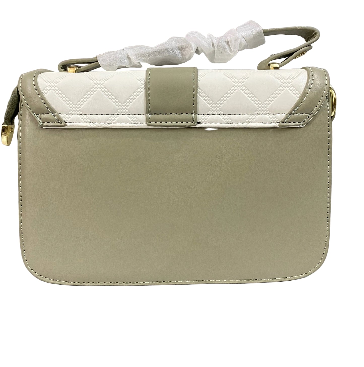 Elegant Green & White Women’s Handbag | Premium PU Leather Crossbody & Shoulder Bag