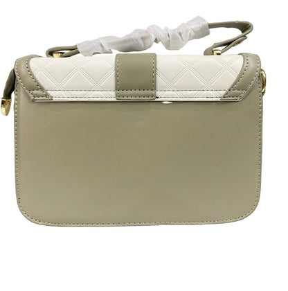 Elegant Green & White Women’s Handbag | Premium PU Leather Crossbody & Shoulder Bag