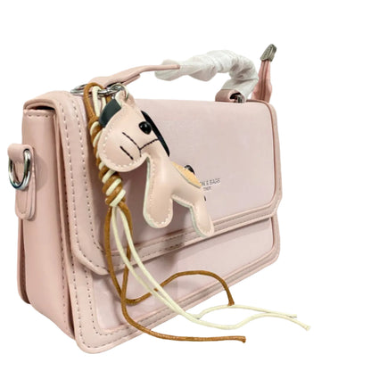 Chic Pink Women’s Shoulder Bag – Premium PU Leather Handbag