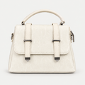 Elegant Ivory Leather Handbag Shoulder bag