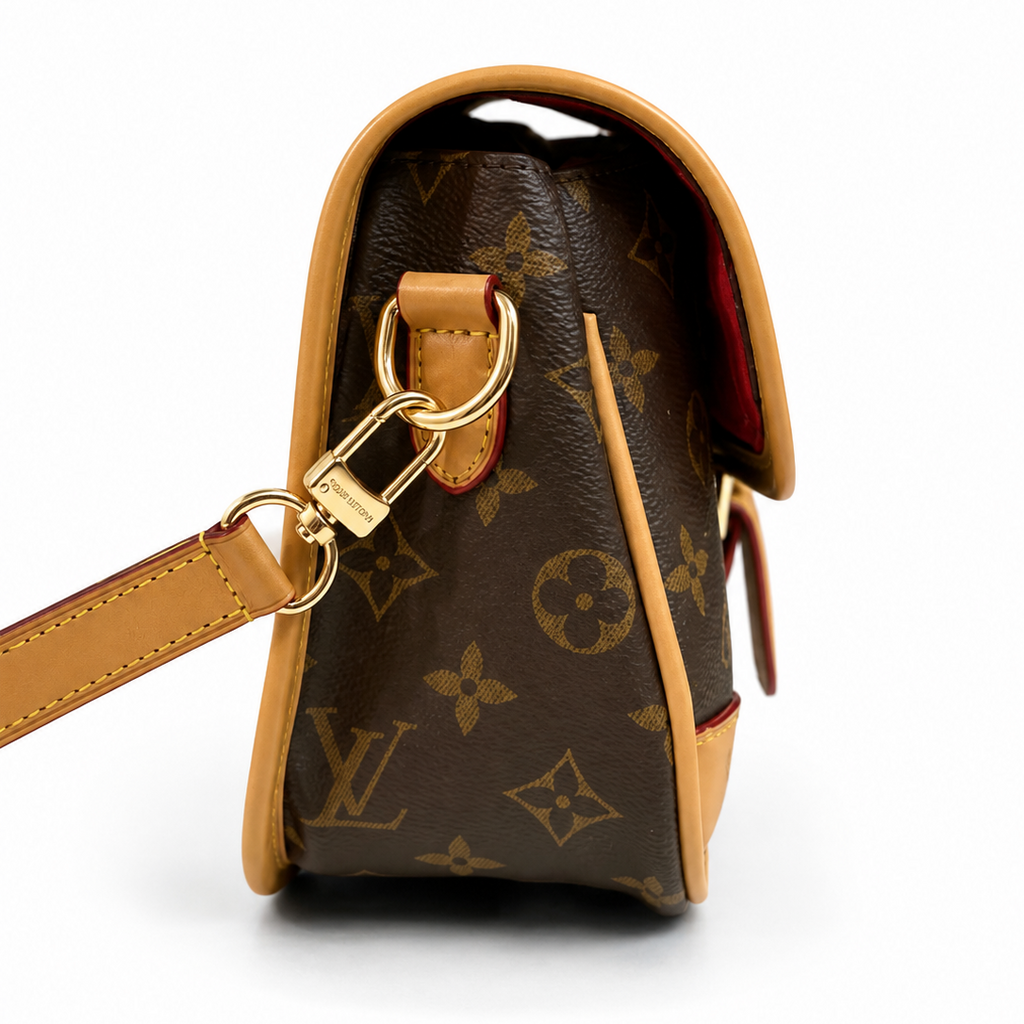 Elegant Vintage Monogram Crossbody Handbag