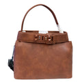Elegant Textured Leather Top Handle Handbag