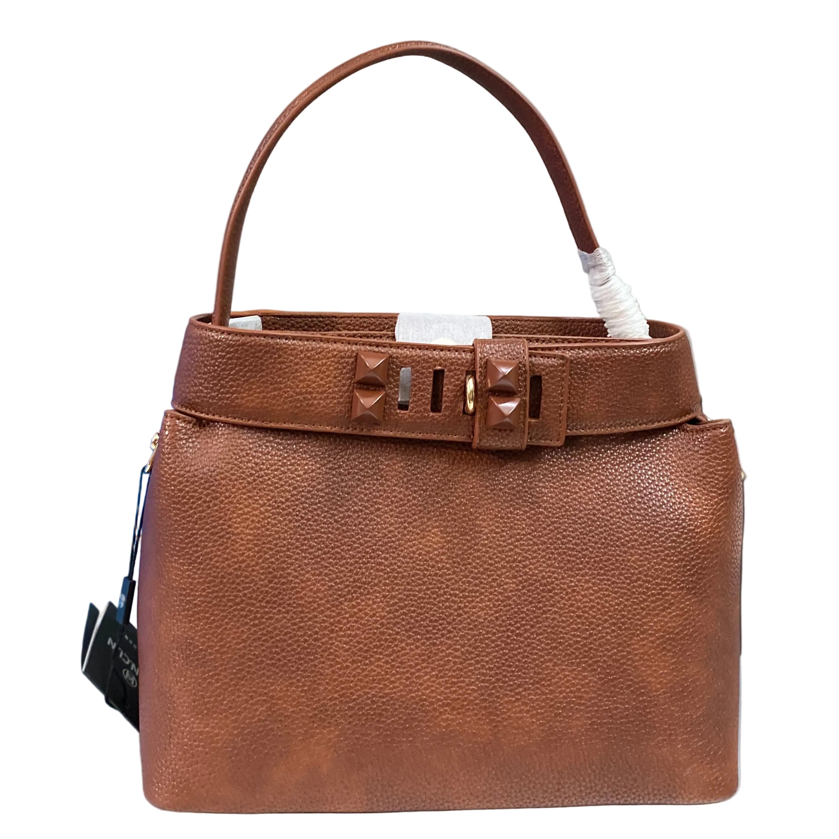 Elegant Textured Leather Top Handle Handbag
