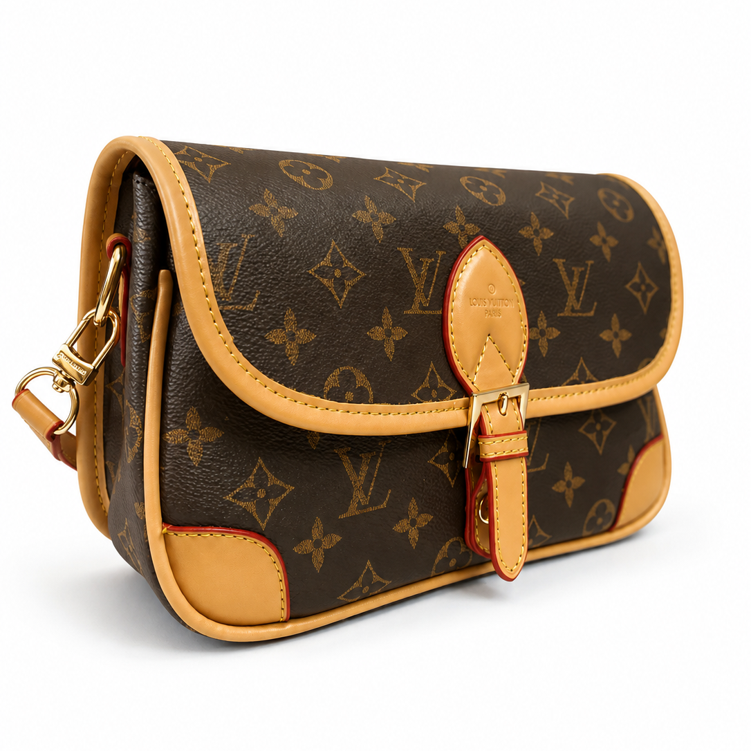 Elegant Vintage Monogram Crossbody Handbag