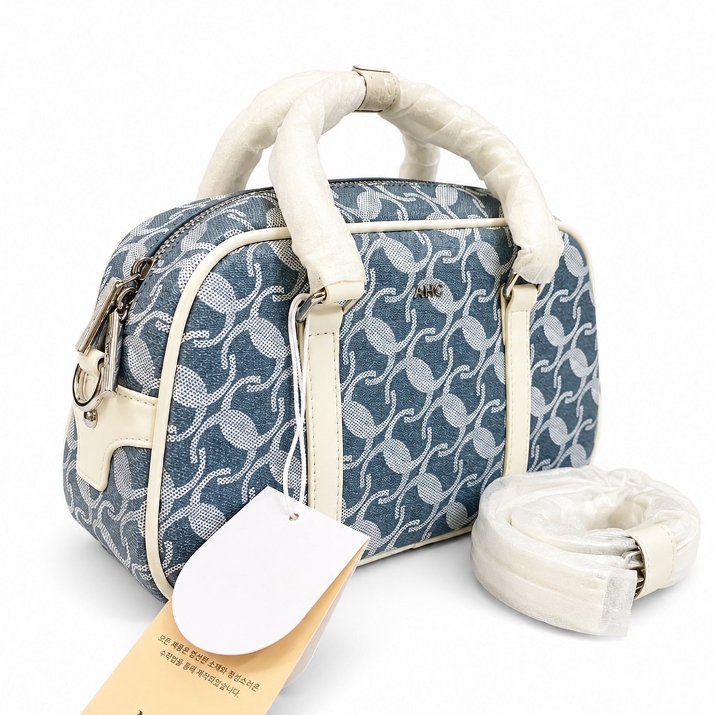 Stylish Blue Printed Handbag with Premium Details