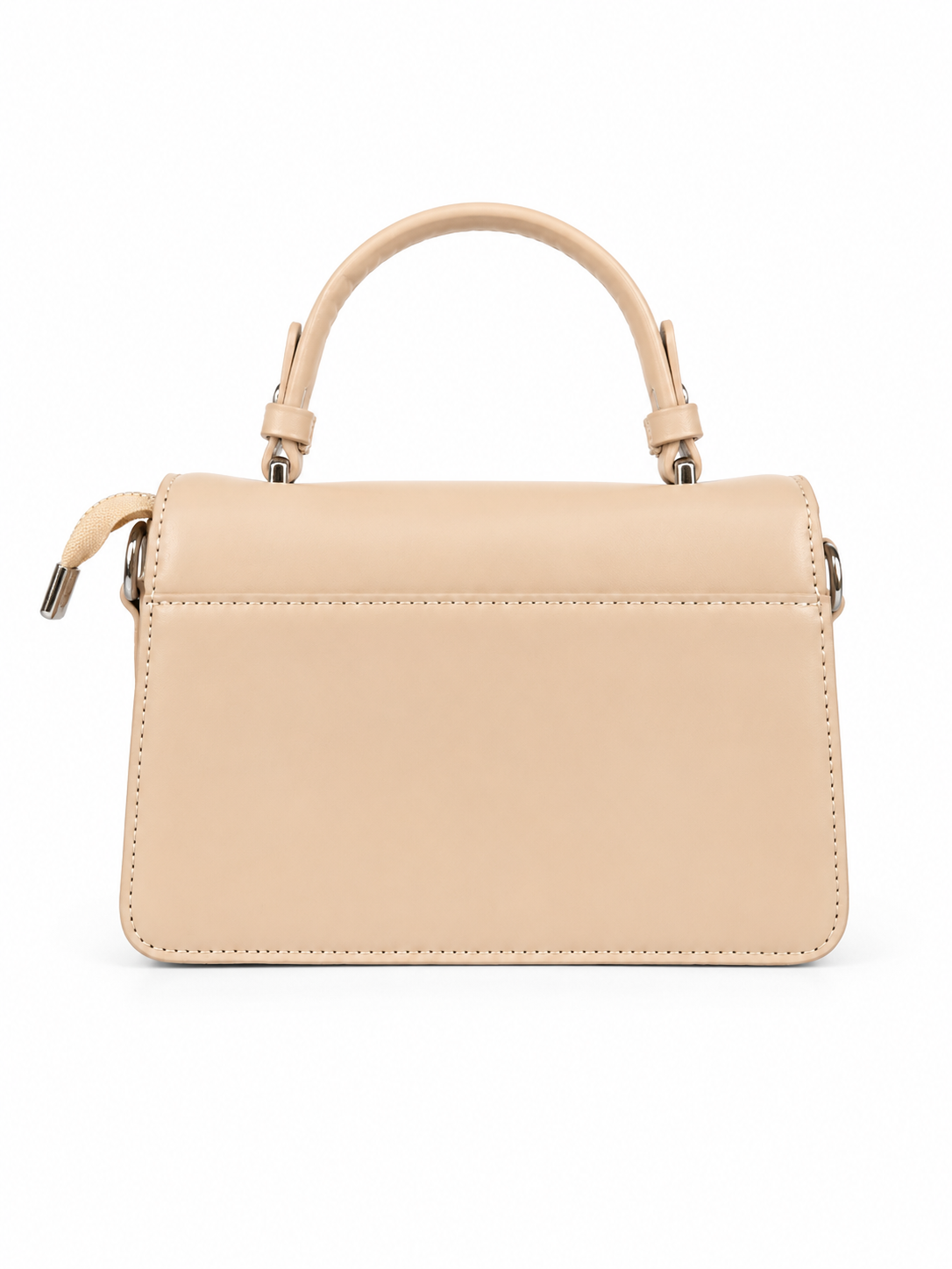 Elegant Beige Classic Top Handle Handbag