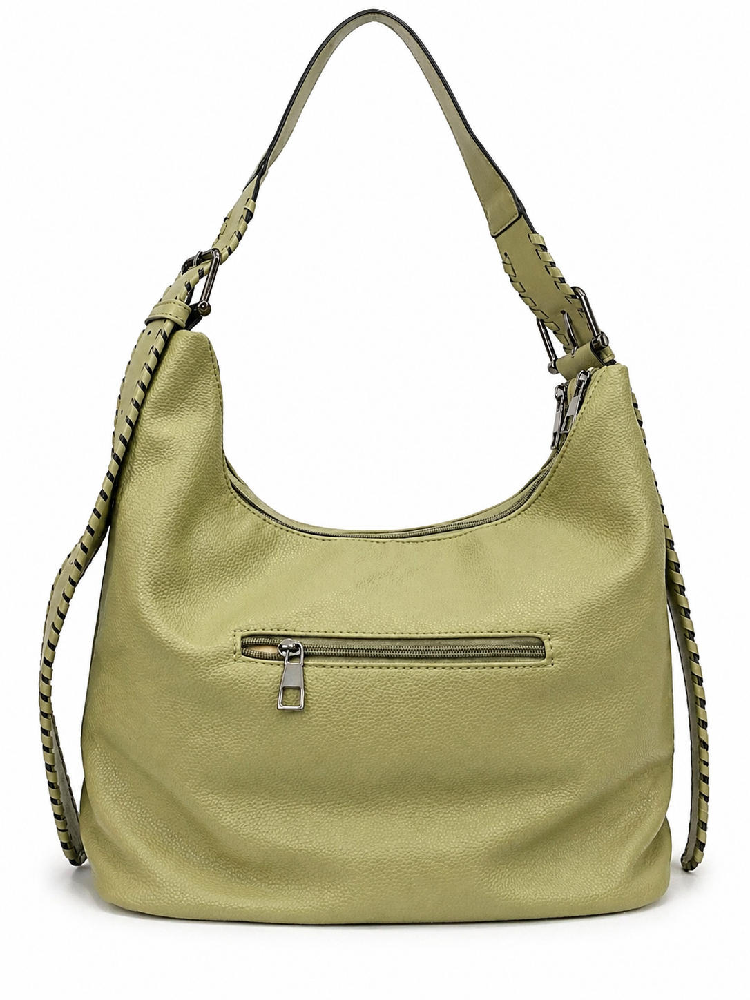 Elegant Olive Green Slouchy Hobo Shoulder Bag with Adjustable Strap