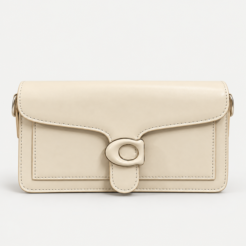 Elegant Cream Leather Shoulder Bag for Women