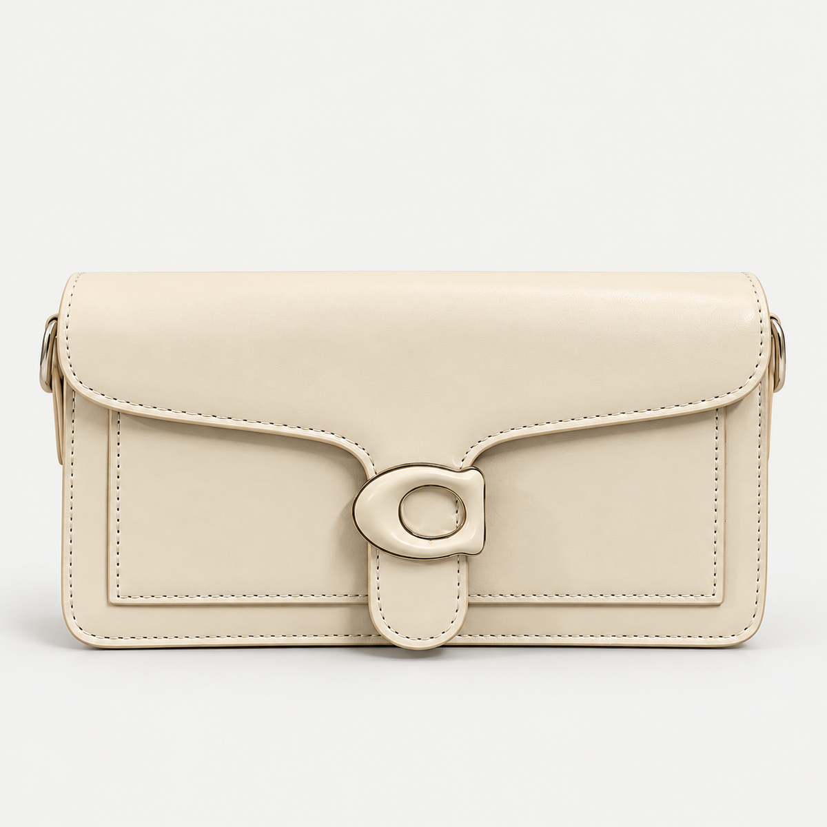 Elegant Cream Leather Shoulder Bag for Women