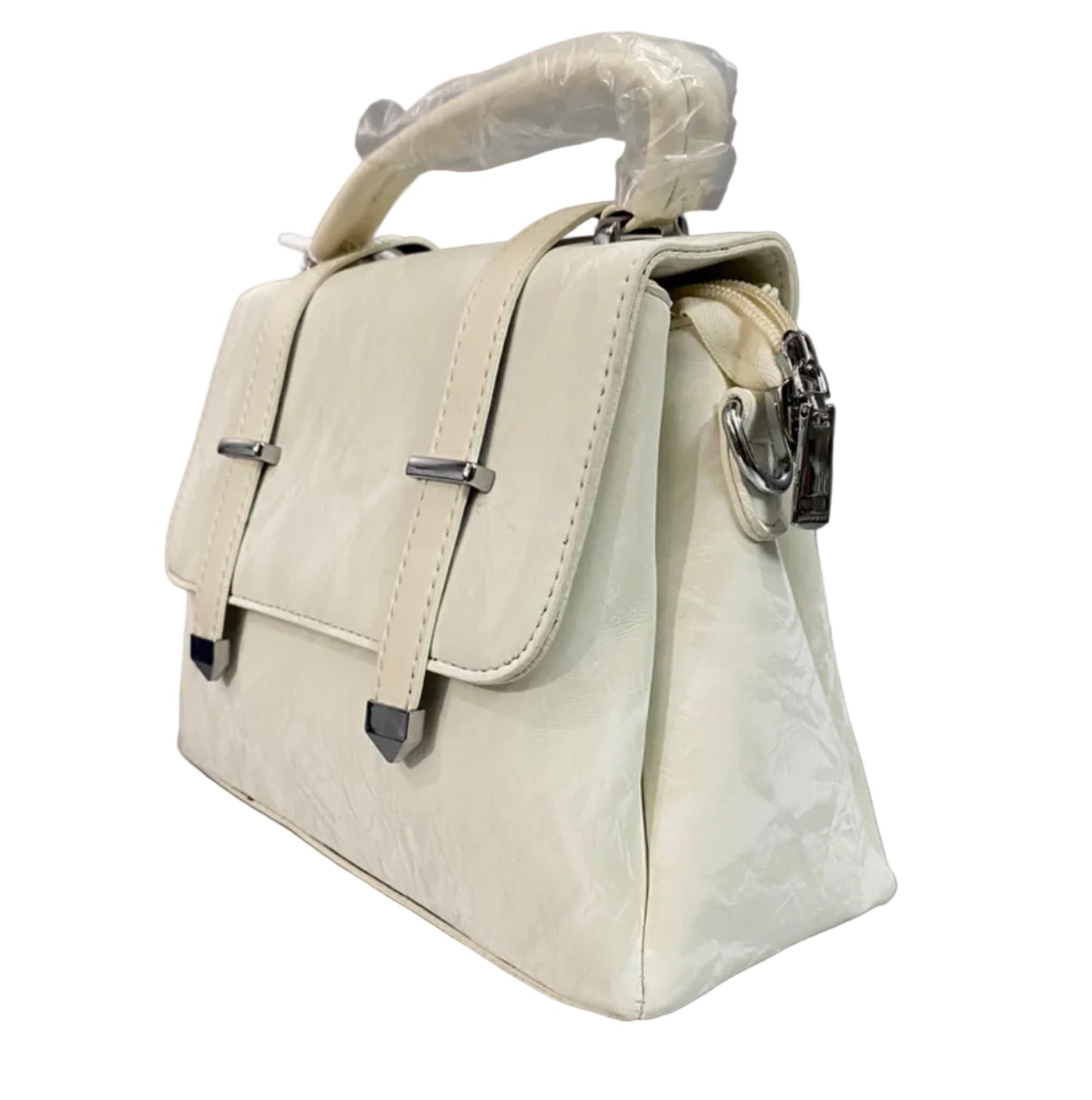 Elegant White Women’s Handbag | Premium PU Leather Shoulder & Crossbody Bag