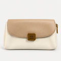 Elegant Two-Tone Beige & Cream Shoulder Bag