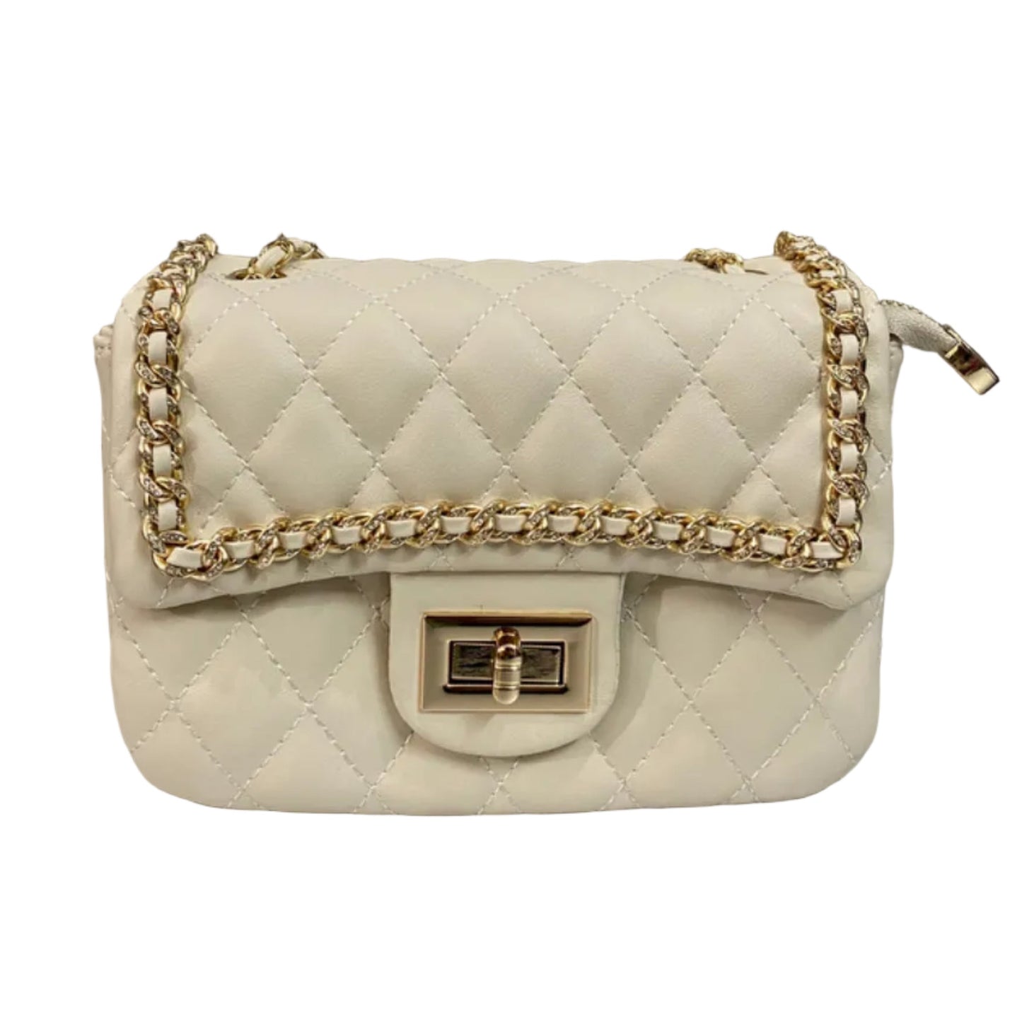 White Premium Leather Shoulder Bag for Women | Elegant Crossbody Handbag