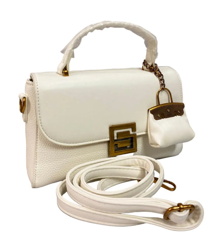 Elegant White Women’s Handbag | Premium PU Leather Crossbody & Shoulder Bag