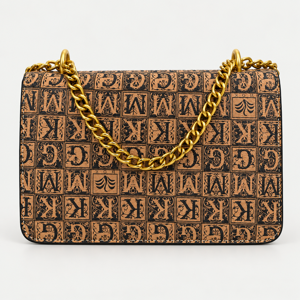 Elegant Vintage Monogram Shoulder Bag For Women