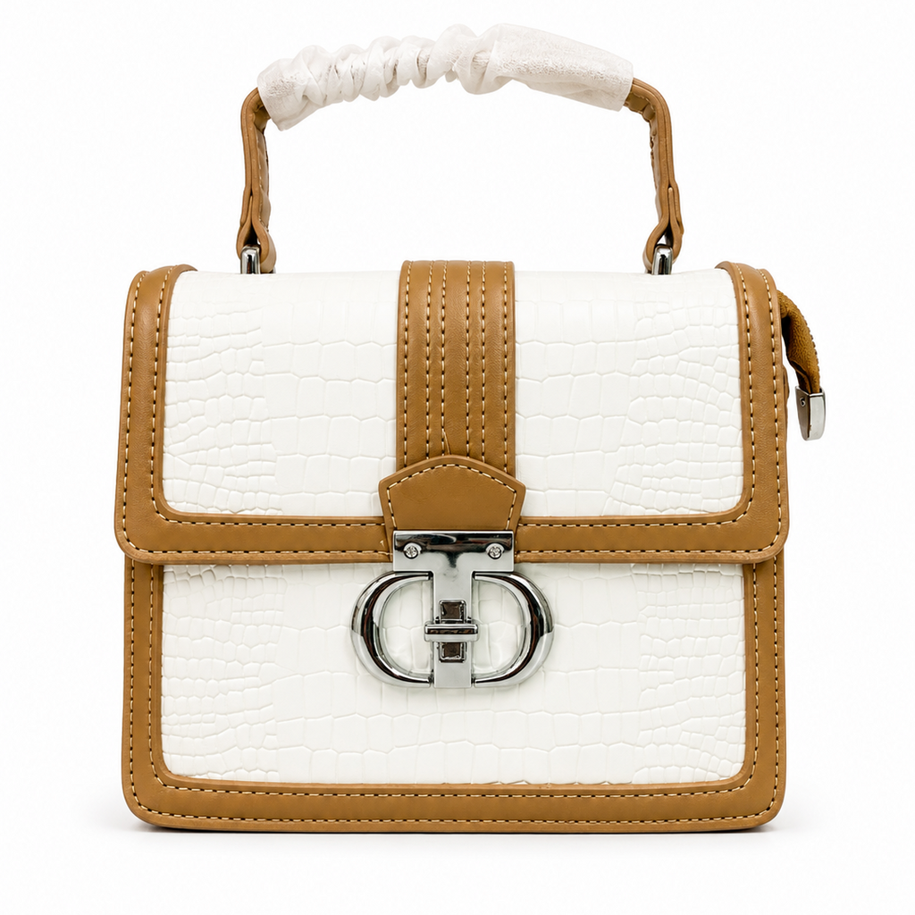 Elegant Croc-Texture Tan