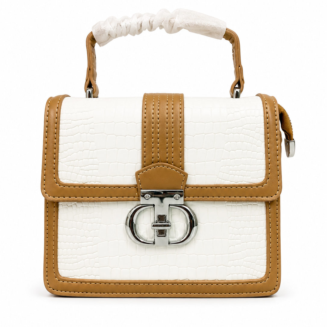 Elegant Croc-Texture Tan