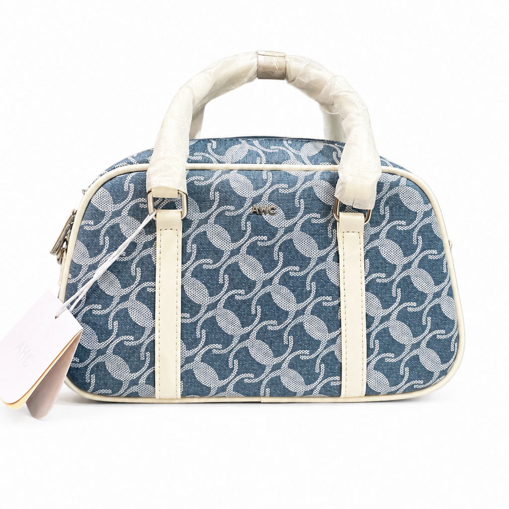 Stylish Blue Printed Handbag with Premium Details