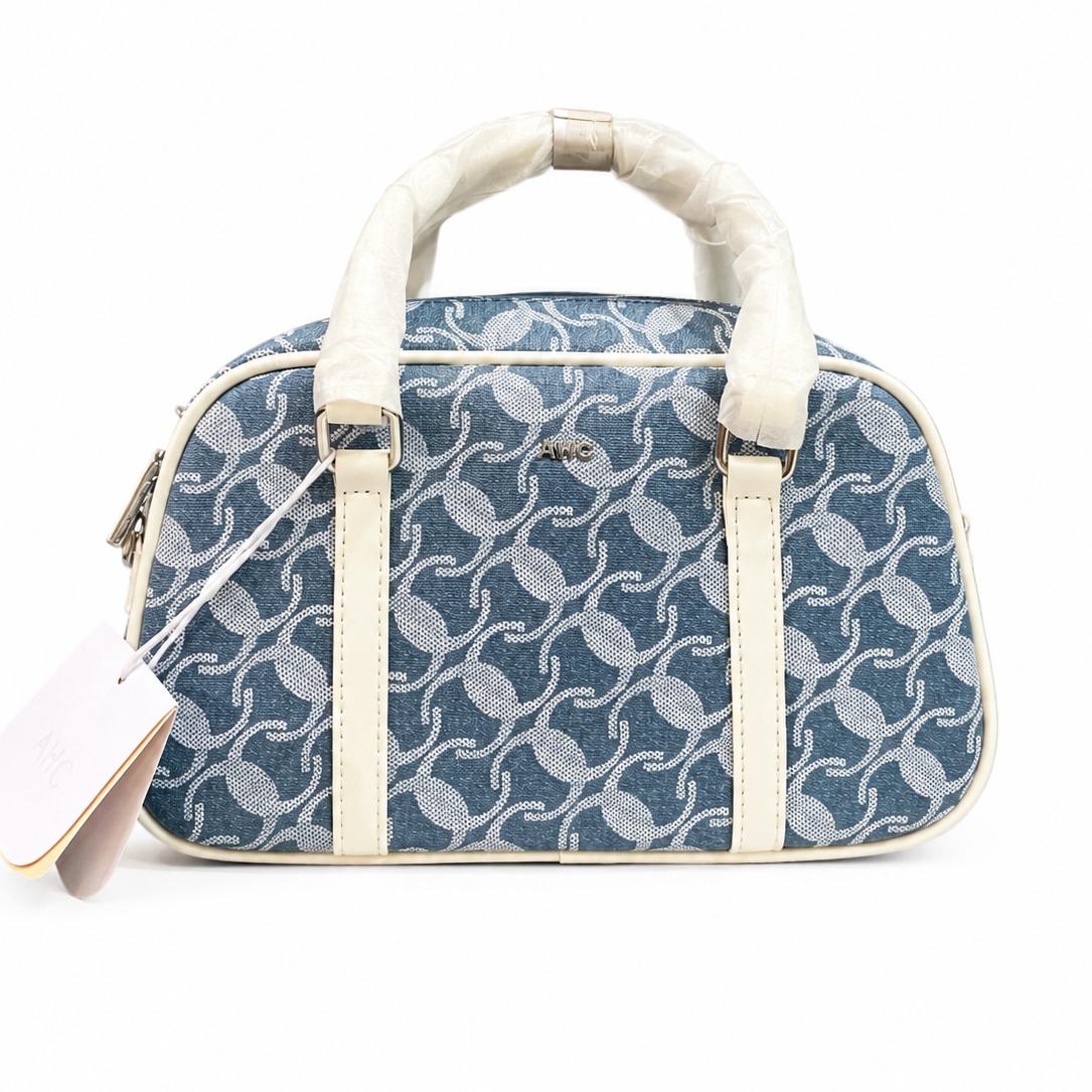Stylish Blue Printed Handbag with Premium Details