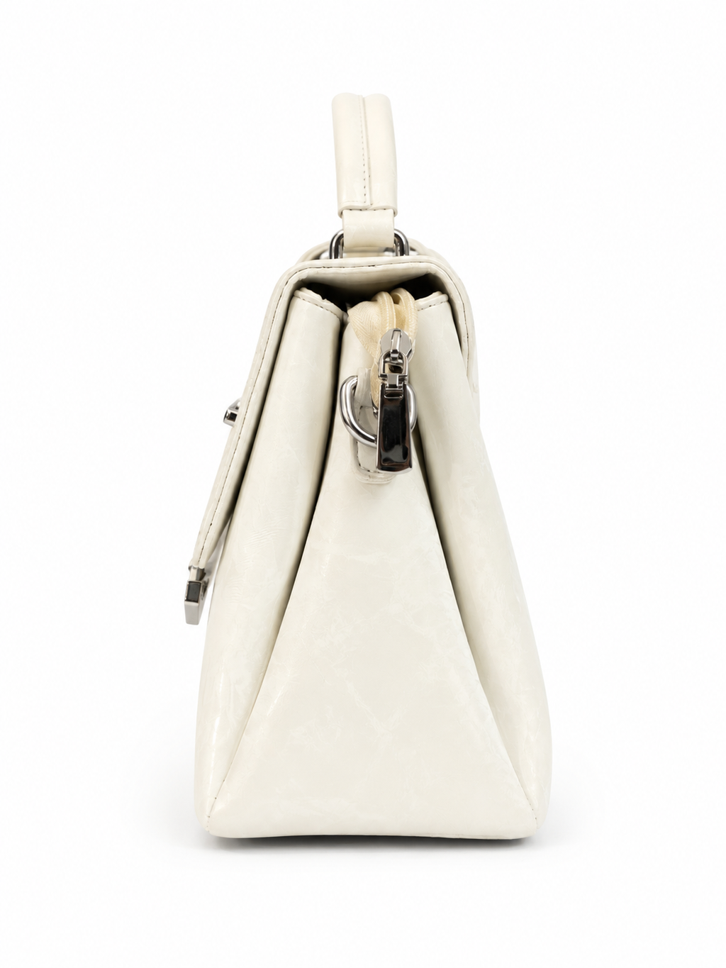 Elegant Ivory Structured Handbag For Everyday Style