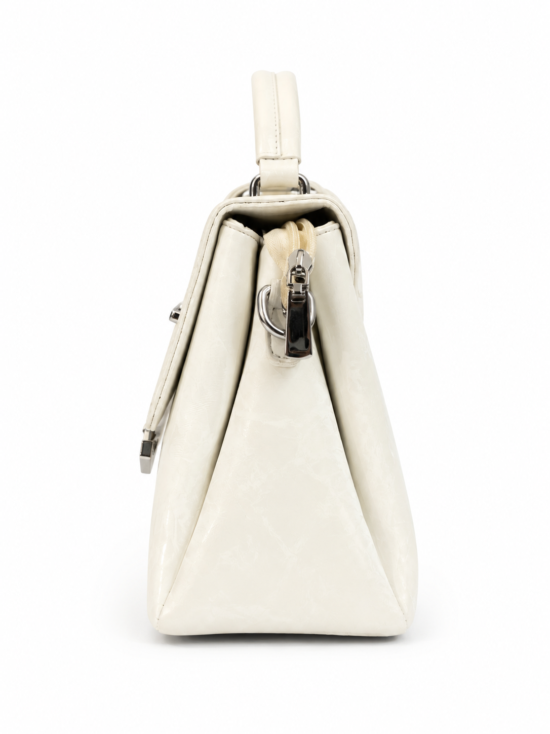 Elegant Ivory Structured Handbag For Everyday Style