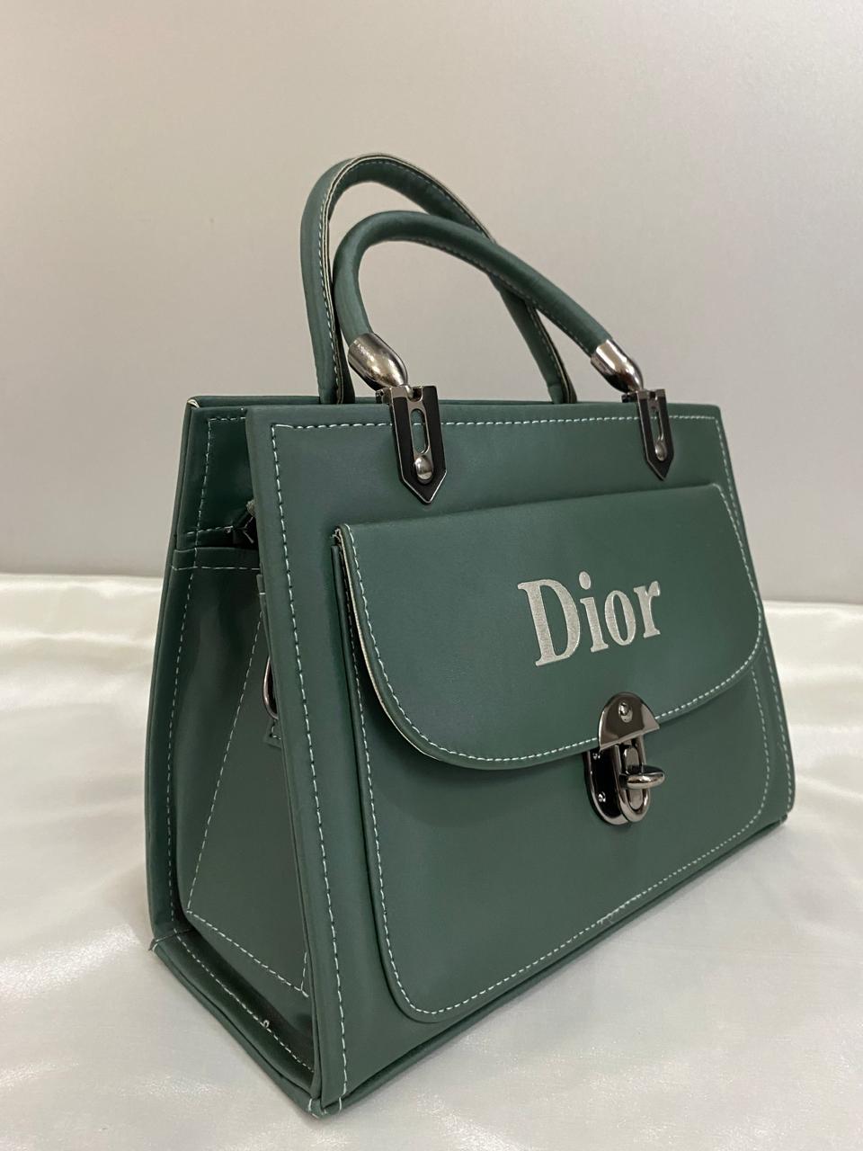 bag legant Green Top-Handle Handbag by Dior – Structured Flap Design with Silver-Tone Lock
