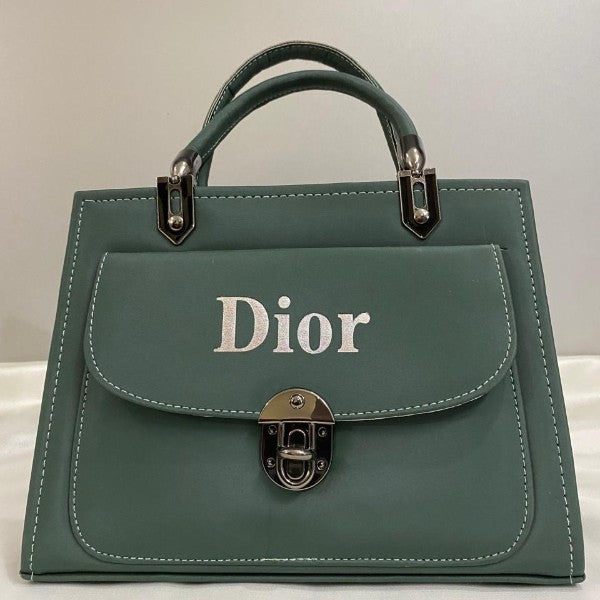 bag legant Green Top-Handle Handbag by Dior – Structured Flap Design with Silver-Tone Lock