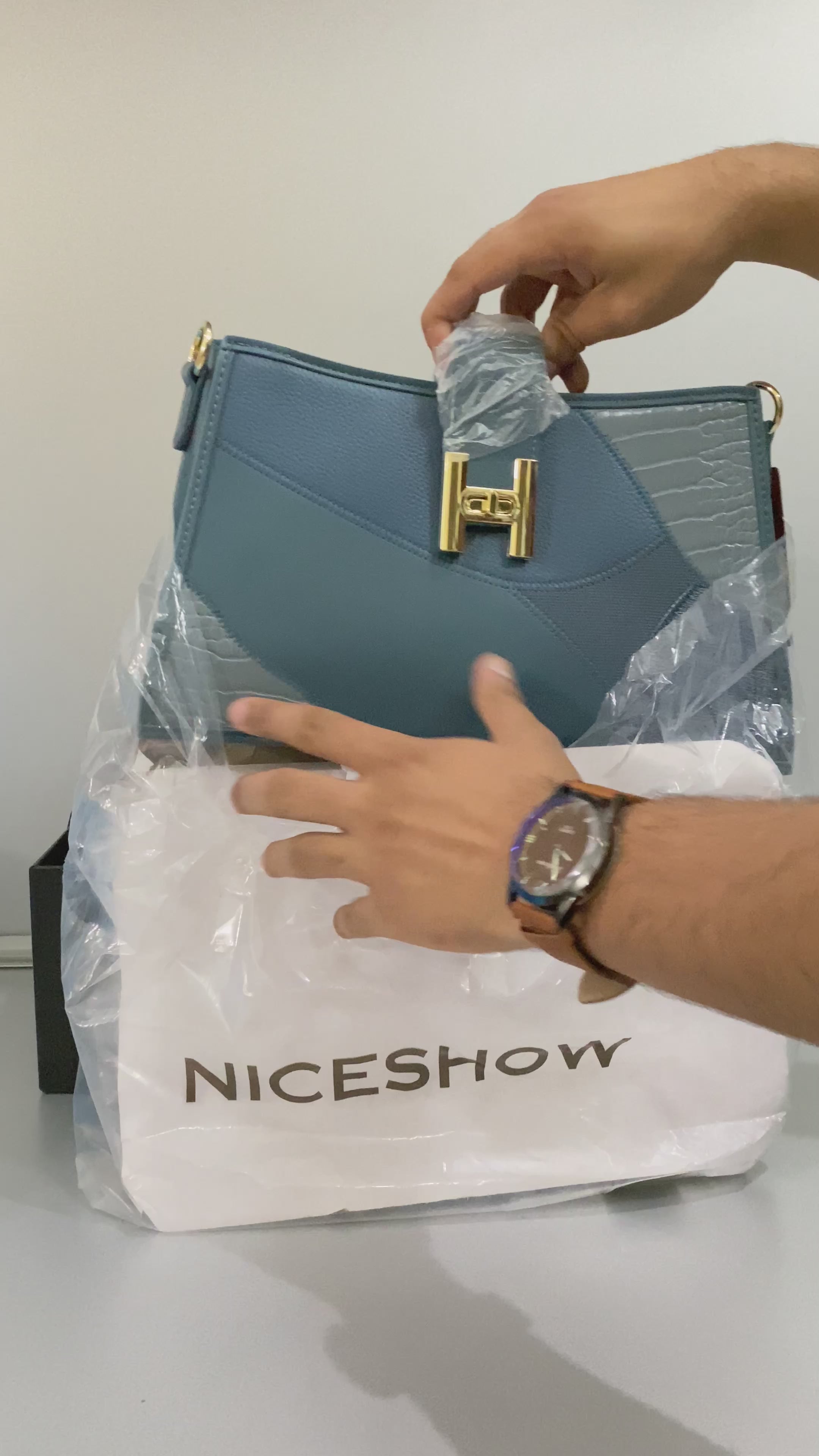 Aurelia Luxe Blue Chain Bag – Premium Designer-Inspired Handbag for Women