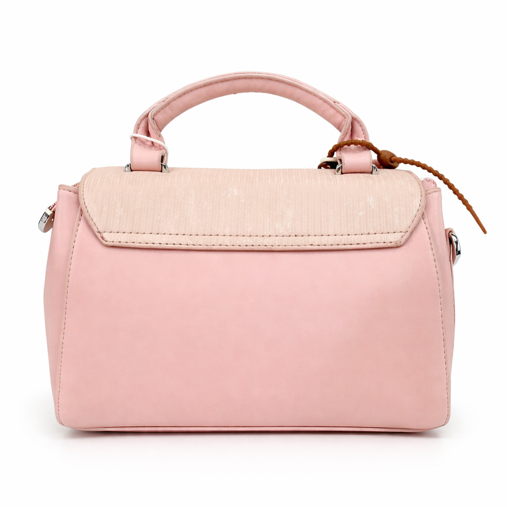 A  Elegant Blush Pink Top Handle Mini Handbag with Heart Charm & Metal Lock👛