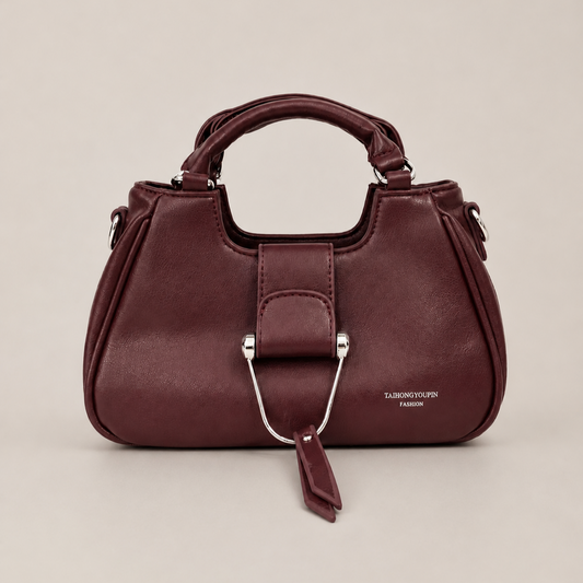 A red Mini Leather Handbag – Burgundy | Top Handle Crossbody Bag