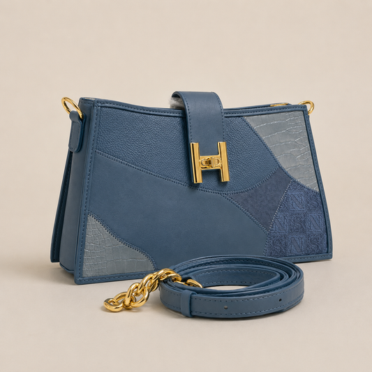 Aurelia Luxe Blue Chain Bag – Premium Designer-Inspired Handbag for Women