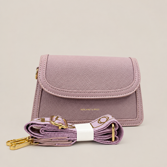 A Luxury Mini Crossbody Bag with Designer Strap – Blush Pink