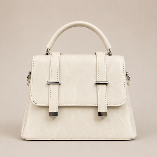 Elegant White Women’s Handbag | Premium PU Leather Shoulder & Crossbody Bag