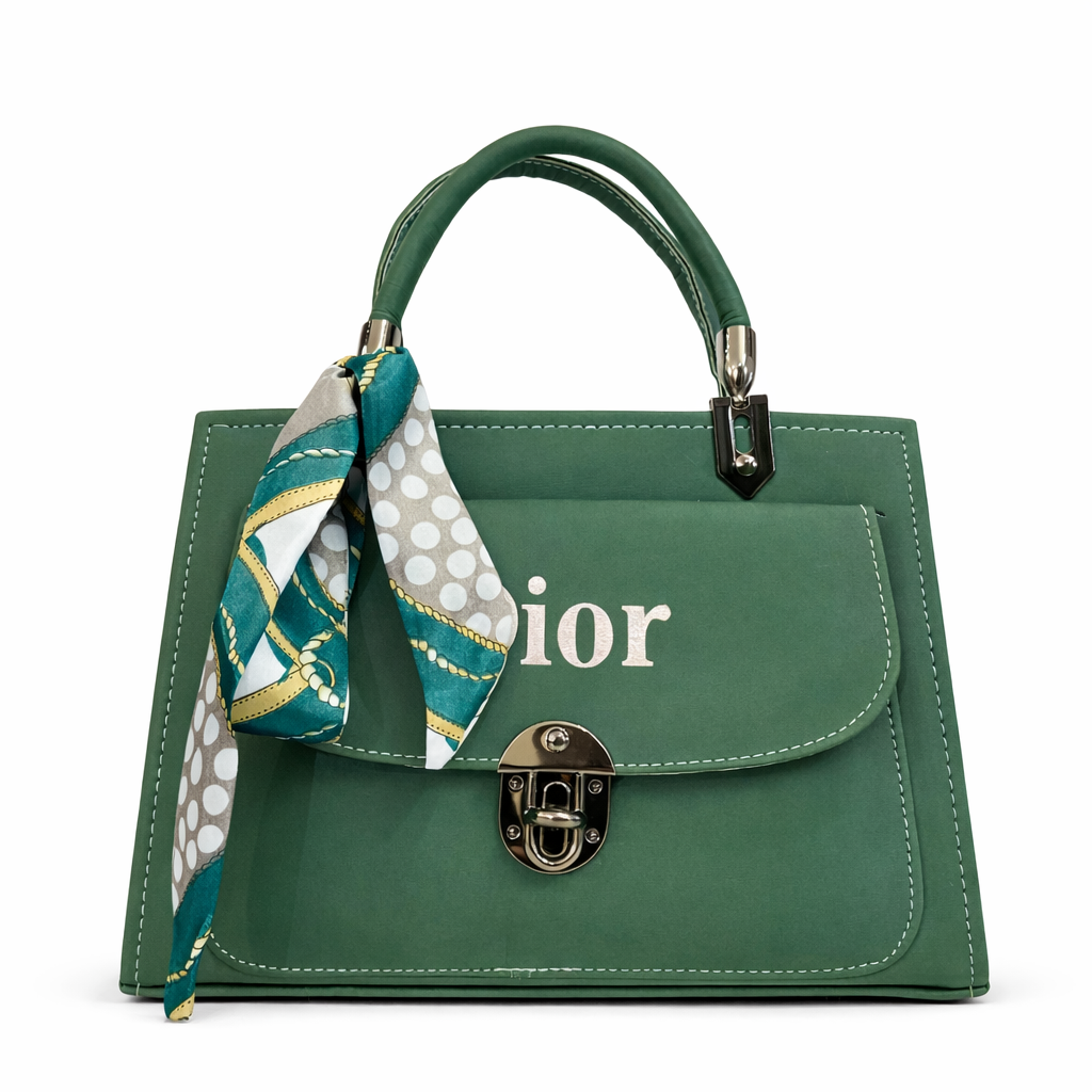 Elegant Structured Top Handle Handbag – Premium Faux Leather Mini Tote (Classic Green)