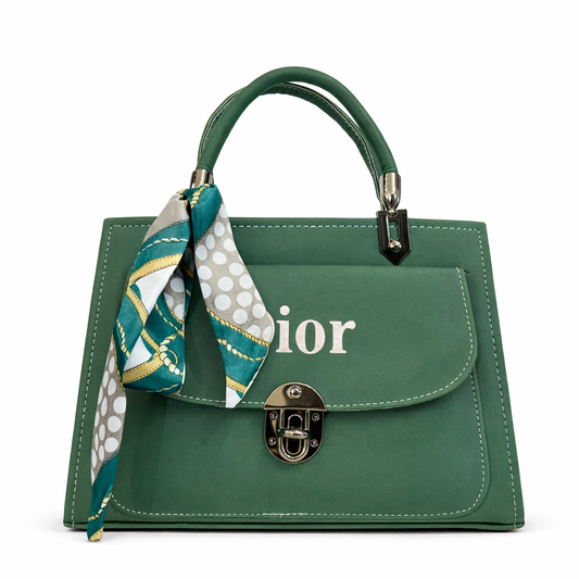 Elegant Structured Top Handle Handbag – Premium Faux Leather Mini Tote (Classic Green)