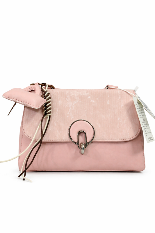 A  Elegant Blush Pink Top Handle Mini Handbag with Heart Charm & Metal Lock👛